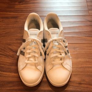 White/silver adidas superstars size 10